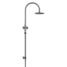 Round Gooseneck 200mm Twin Shower With Single Function Hand Shower